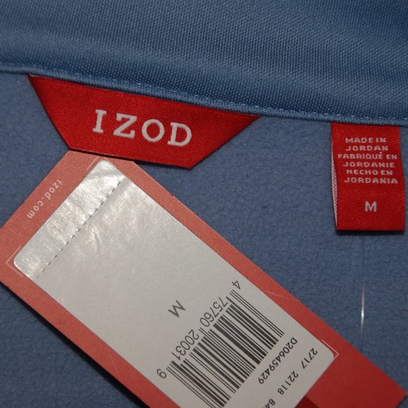 IZOD Mens Blue 1/4 Zip Fleece Lined Pullover M NEW - Picture 5 of 8